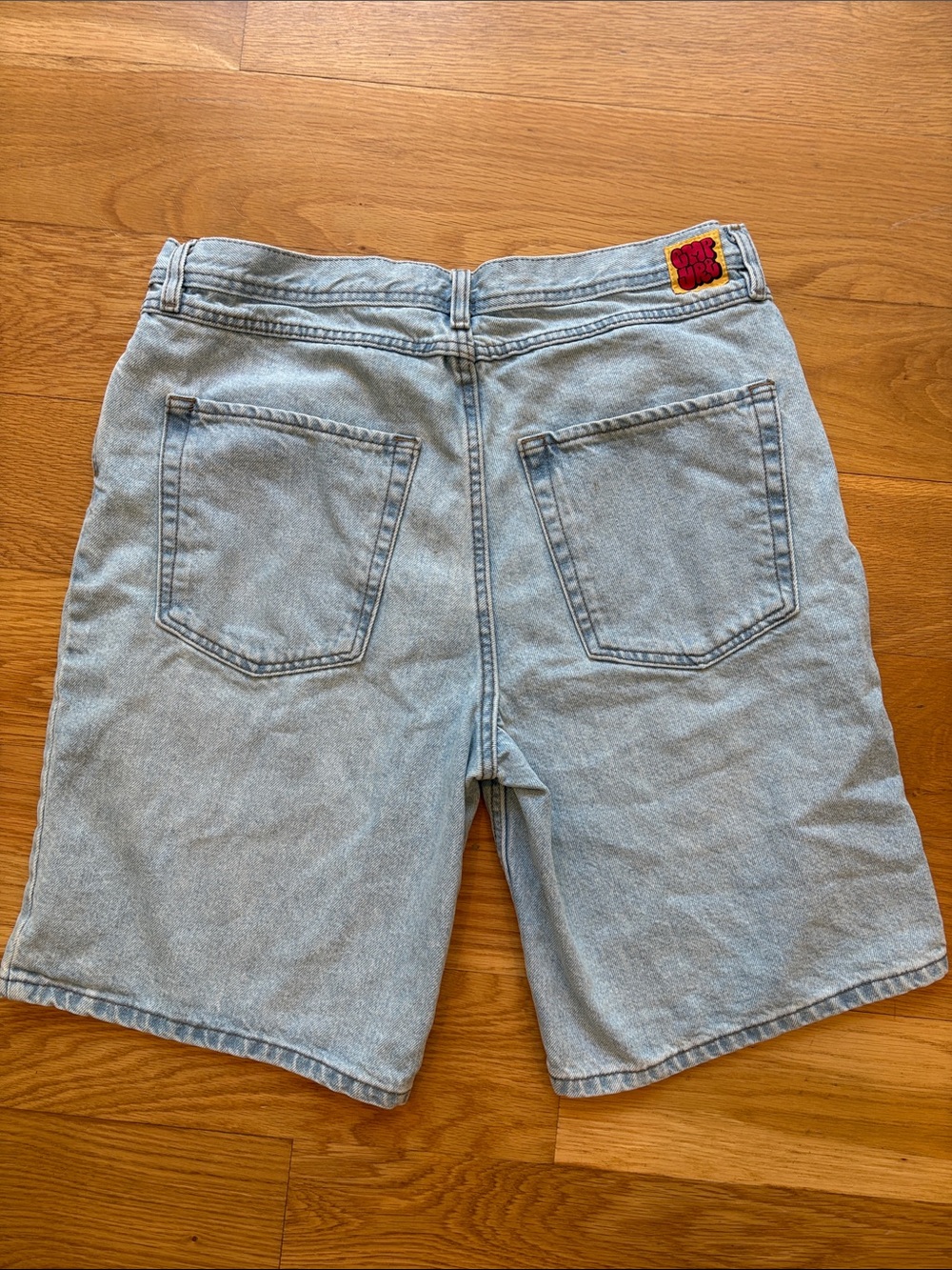 Empyre Light Blue Denim Jean Shorts with Embroidered Coin Pocket - Picture 4 of 4
